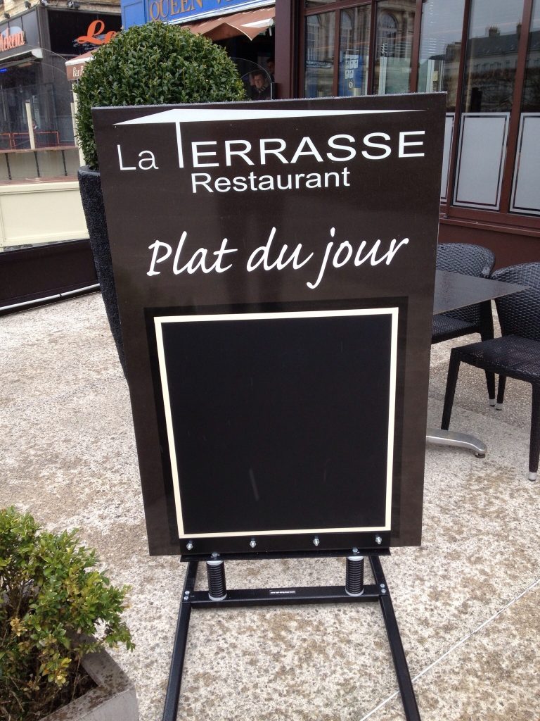 panneau plat du jour